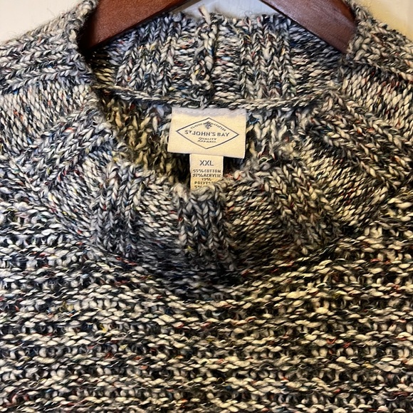 NWT ST JOHNS BAY GRAY/BLACK KNIT TURTLENECK SWEATER - Picture 3 of 5